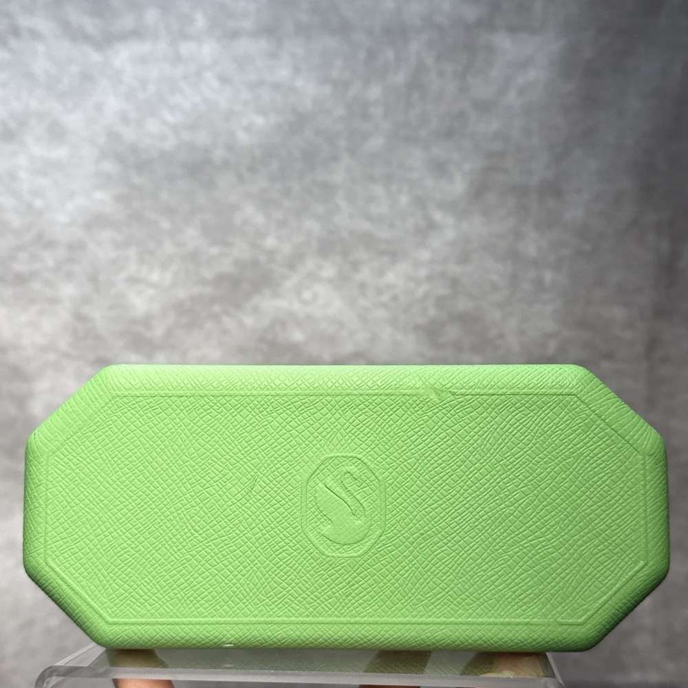 SWAROVSKI SUNGLASSES TEXTURED LOGO HINGED CASE In GREEN
